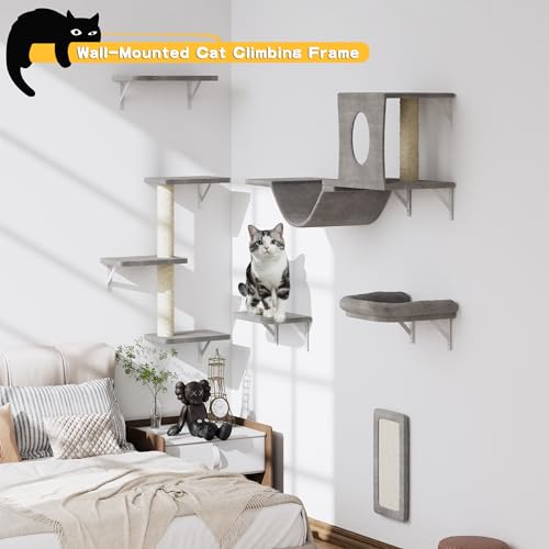 Grey 6pc Cat Wall Furniture Set U9761