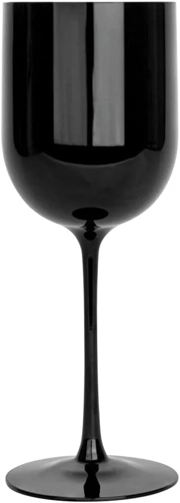 60 PACK Black Plastic Wine Glasses 12 oz Disposable Shatterproof Reusable D951