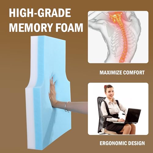 Sherpa Fleece Lumbar Support Pillow with Headrest Memory Foam Recliner Chair Cushion (Grey) T4119