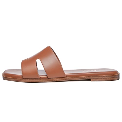 Women's Leather Slip On Flat Sandals W49494