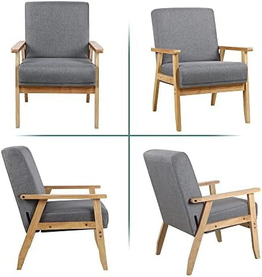 Beige Wooden Accent Chairs Set of 2 K2513