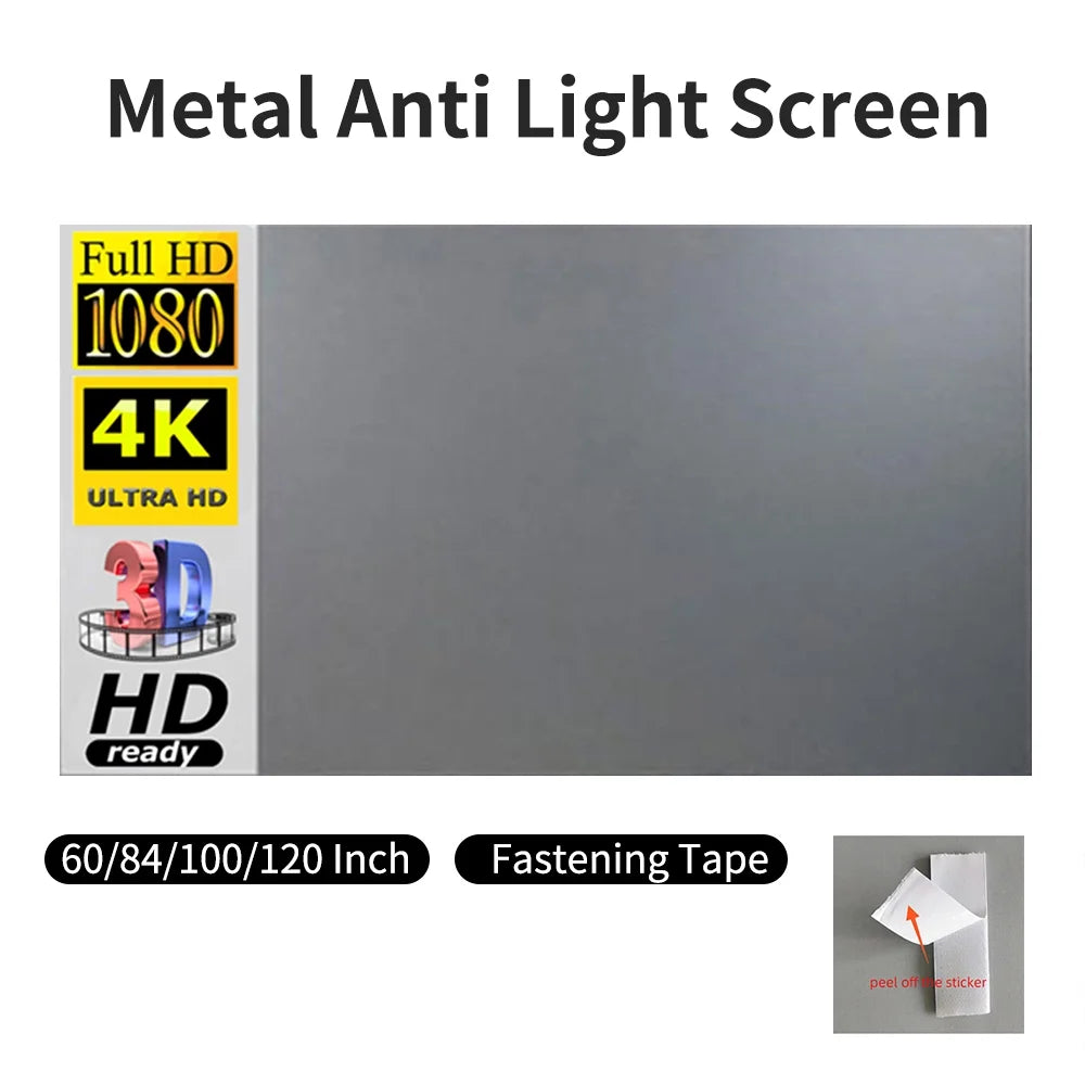 Projection Screen Movie Screen 16 9 3d 4k 1080p Indoor Theater P984924