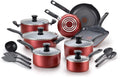 18 Piece Nonstick Dishwasher Safe Cookware Set I6617