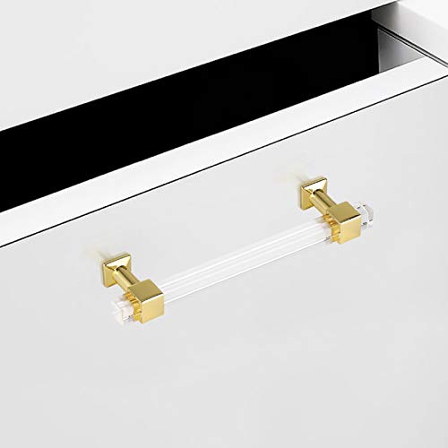 30 Pack 5 Inch Hole Center Gold Acrylic Cabinet Pulls C383105