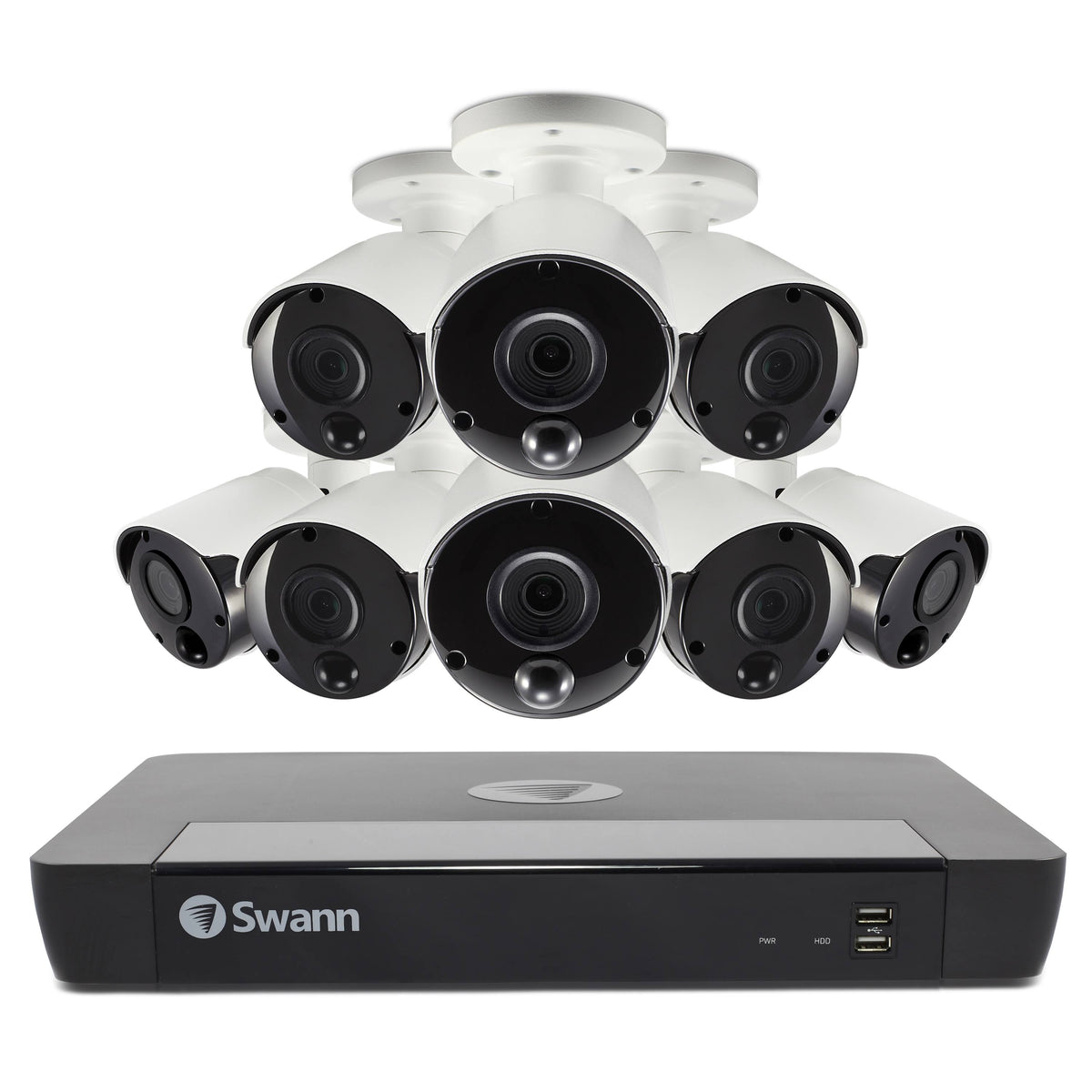 16-Channel NVR with 8 Wired Outdoor Cameras Night Vision 2 TB S189