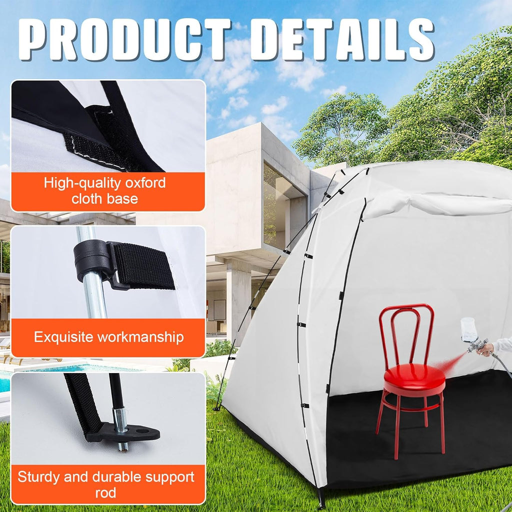 White 8.5 x 6 x 5.5 ft Portable Paint Booth Spray Paint Tent Q97875