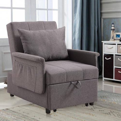 PU Leather Sleeper Chair Bed with Adjustable Backrest L665