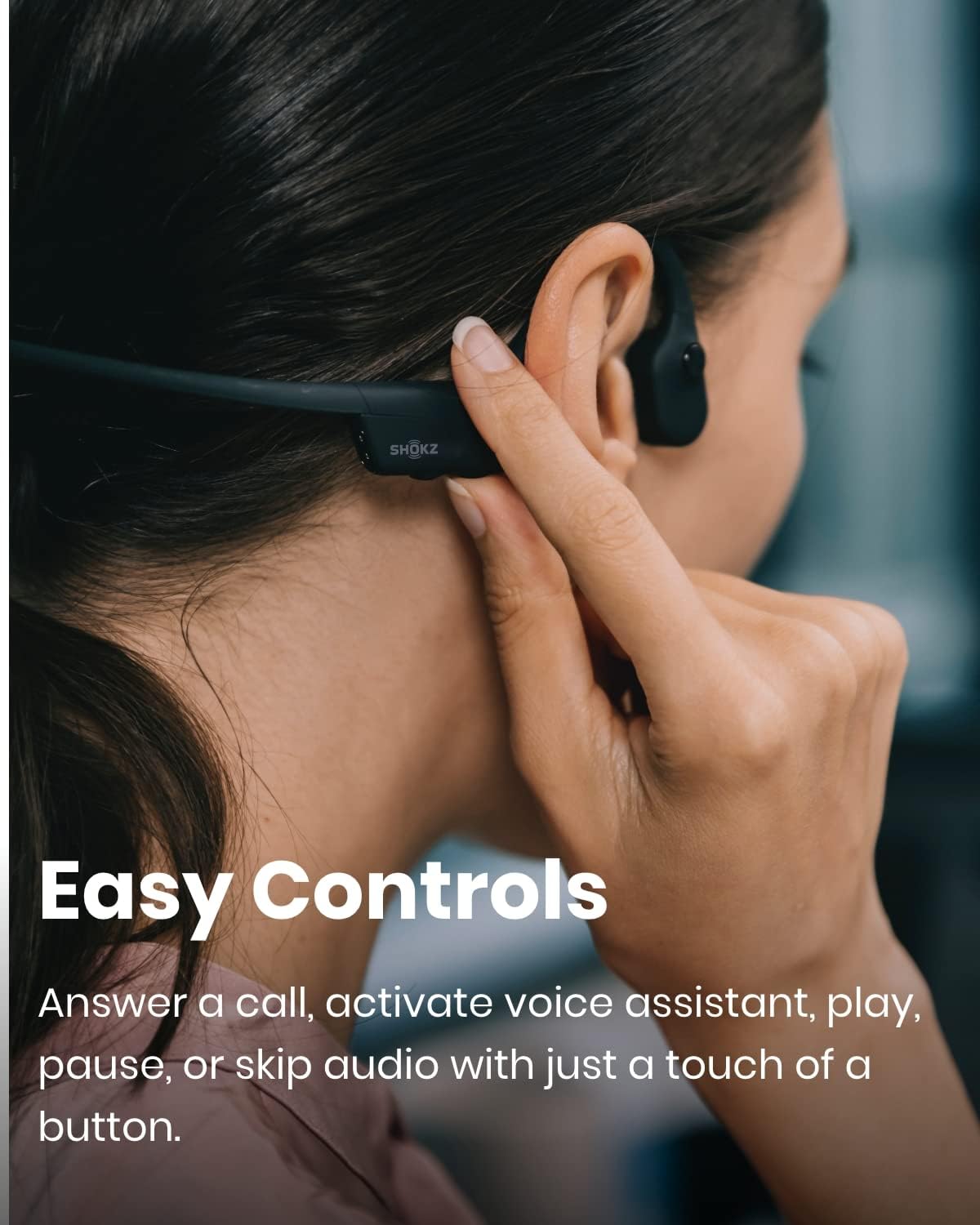 Bone Conduction Open-Ear Stereo Bluetooth Headset With Noise-Canceling Boom Microphone J378528