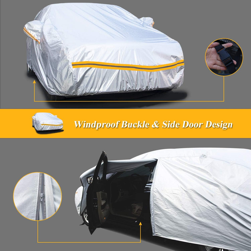 Waterproof All Weather Car Cover with Zipper Cotton O379110