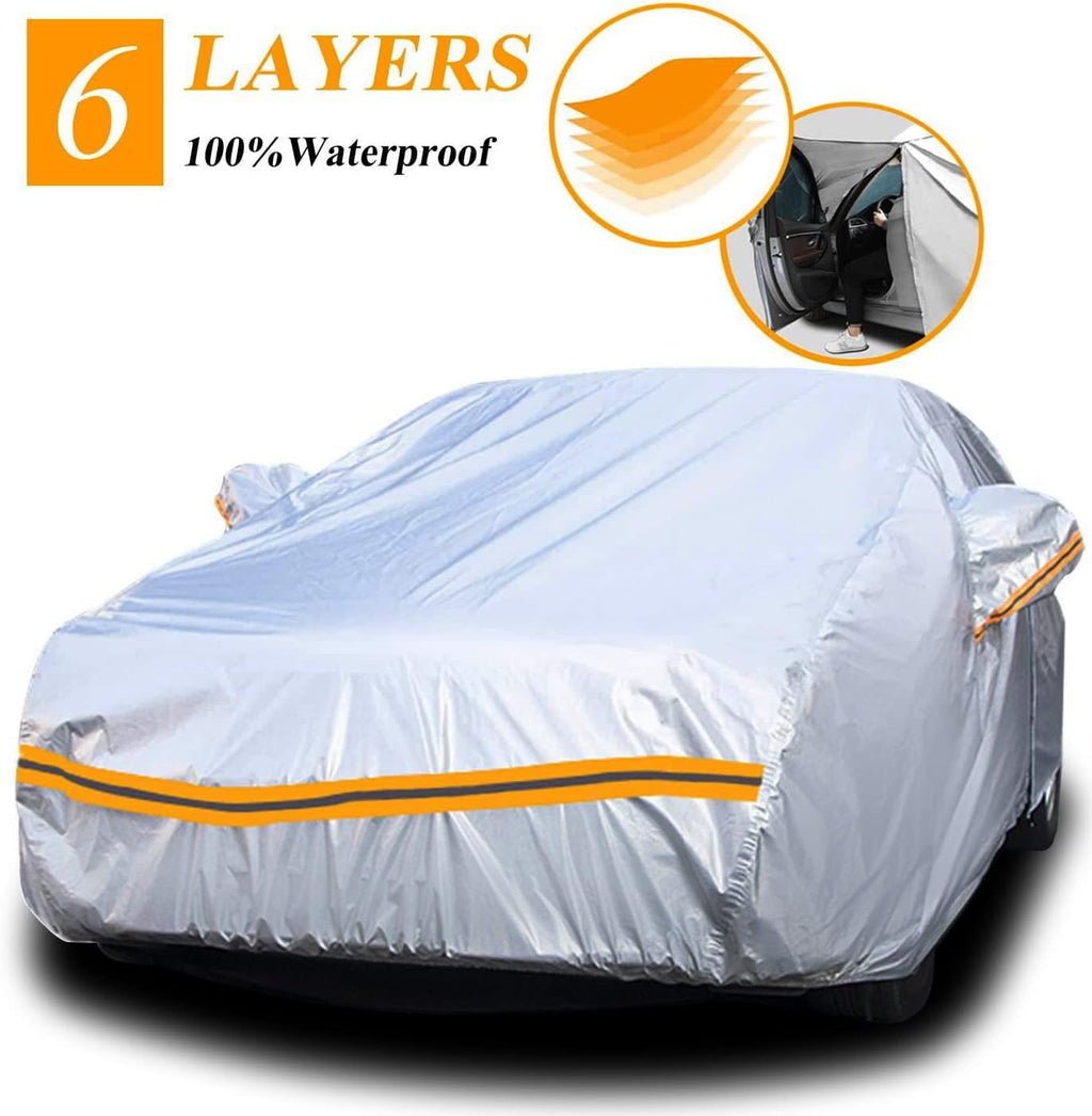 Waterproof All Weather Car Cover with Zipper Cotton O379110