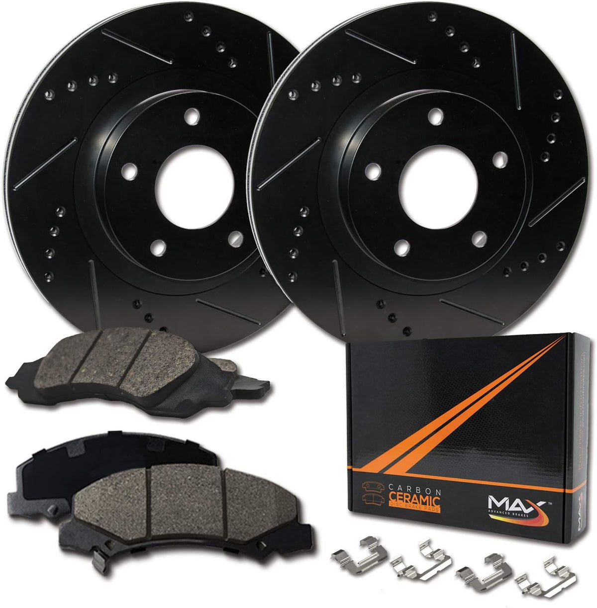 Rear Carbon Ceramic Brake Rotors with Pads O533