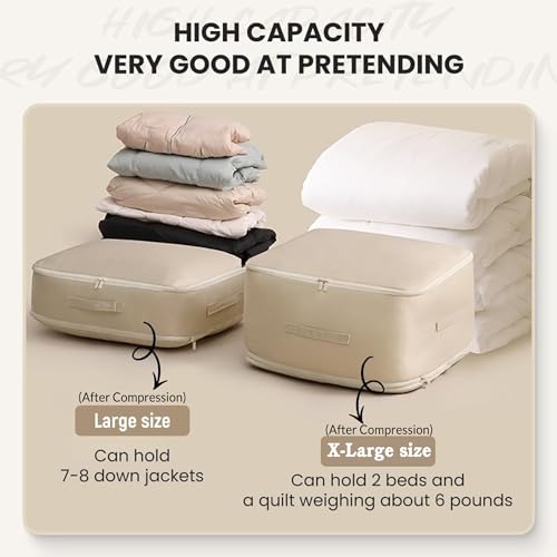 Gray Large Self Compression Storage Bag B243916