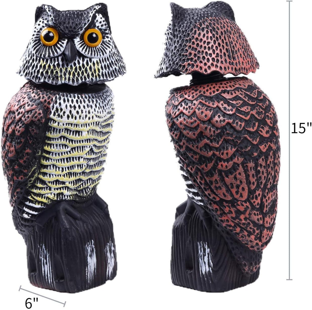Owl Decoy with Rotating Head M97434