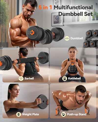 Adjustable Dumbbells Set with Connector Y2853