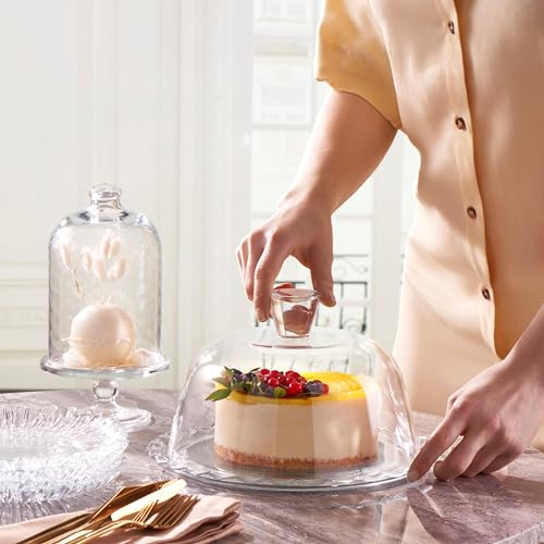 Glass Cake Stand with Dome 10 inch Serving Platter K491884