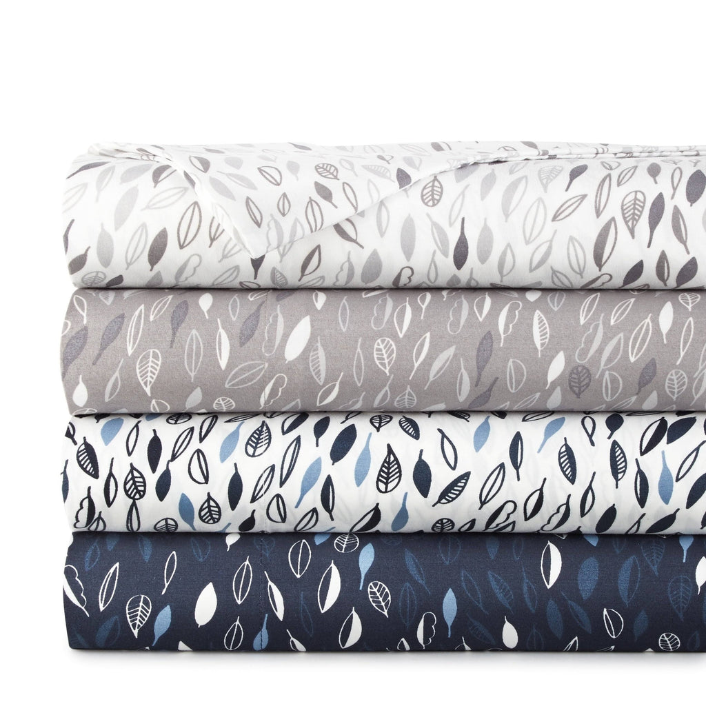 Blue 4-Piece Printed Bed Sheet Set A874737