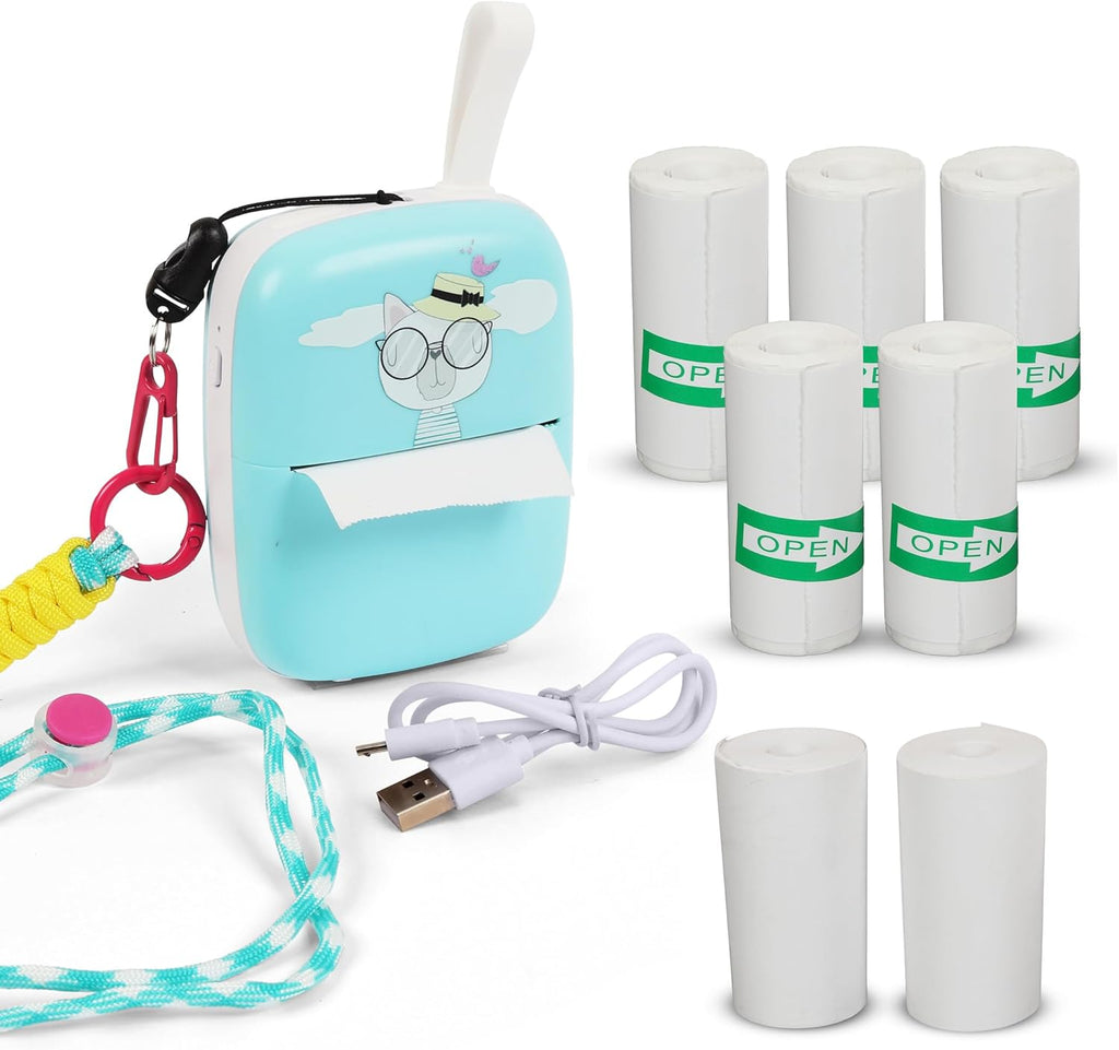 Portable Bluetooth Thermal Sticker Printer (Blue) W320