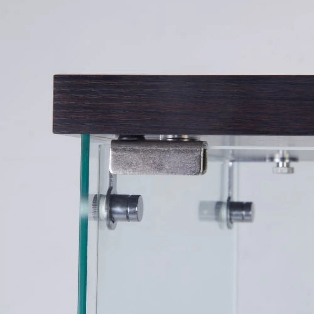 Black Glass Display Cabinet with 3 Shelves P209