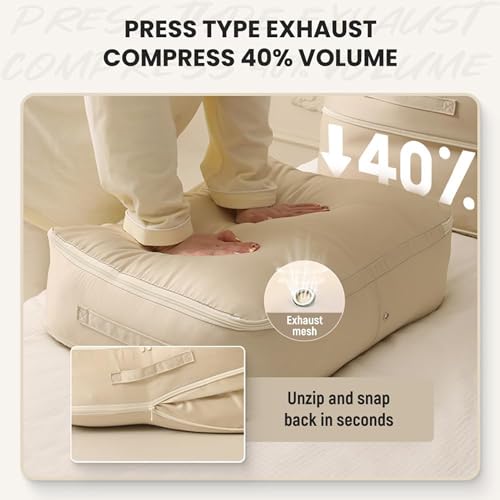 Gray Large Self Compression Storage Bag B243916