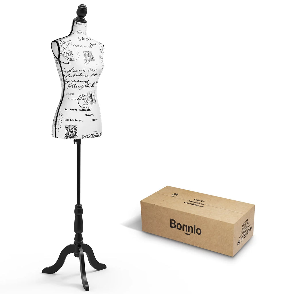 Female Dress Form Mannequin Body Torso with Wooden Tripod Base Stand M313