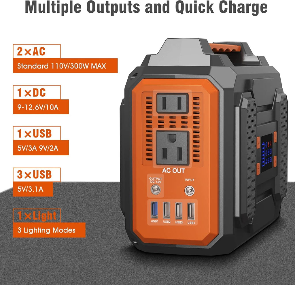 300W 280Wh Portable Power Station with DC AC Outlet B41901