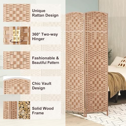 Dark Coffee 4 Panel Room Divider O797