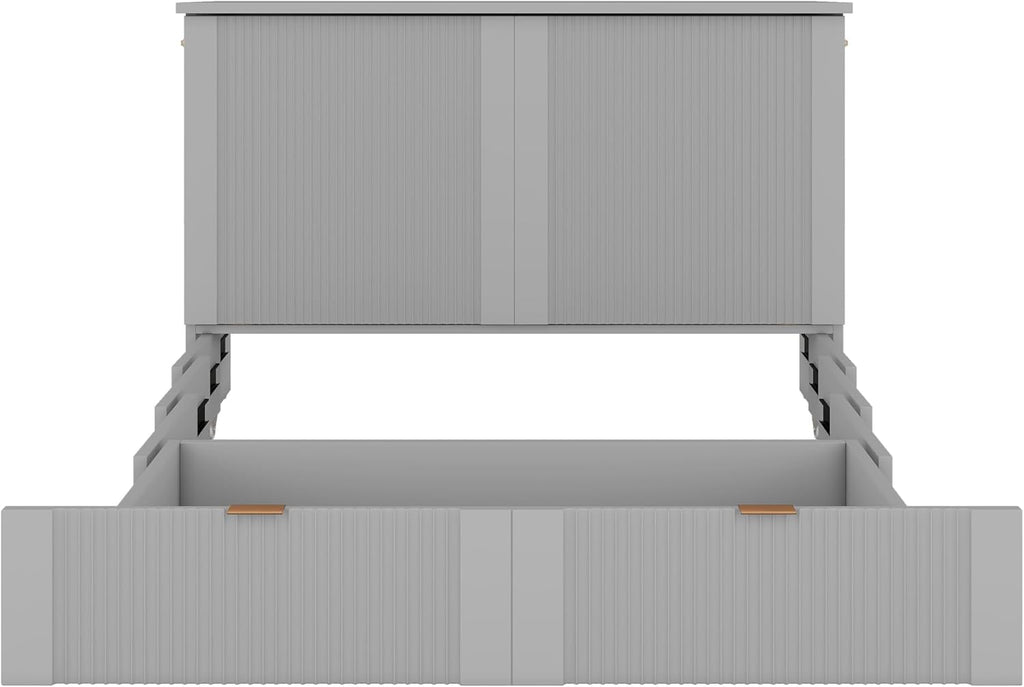 Gray Full Size Murphy Bed with Storage Drawers X58697