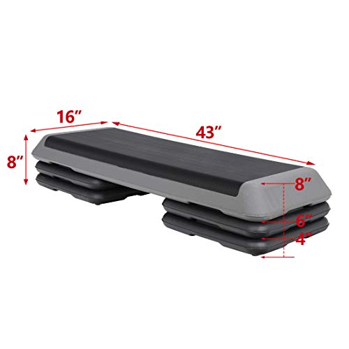 43'' Adjustable Fitness Stepper with 4 Stackable Risers Y8389