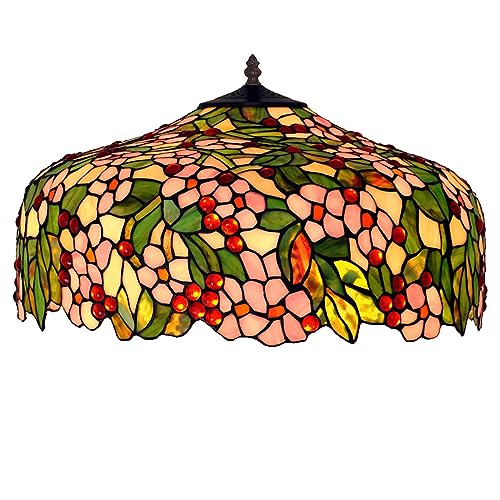 Peach Stained Glass 3-Light Table Lamp S640