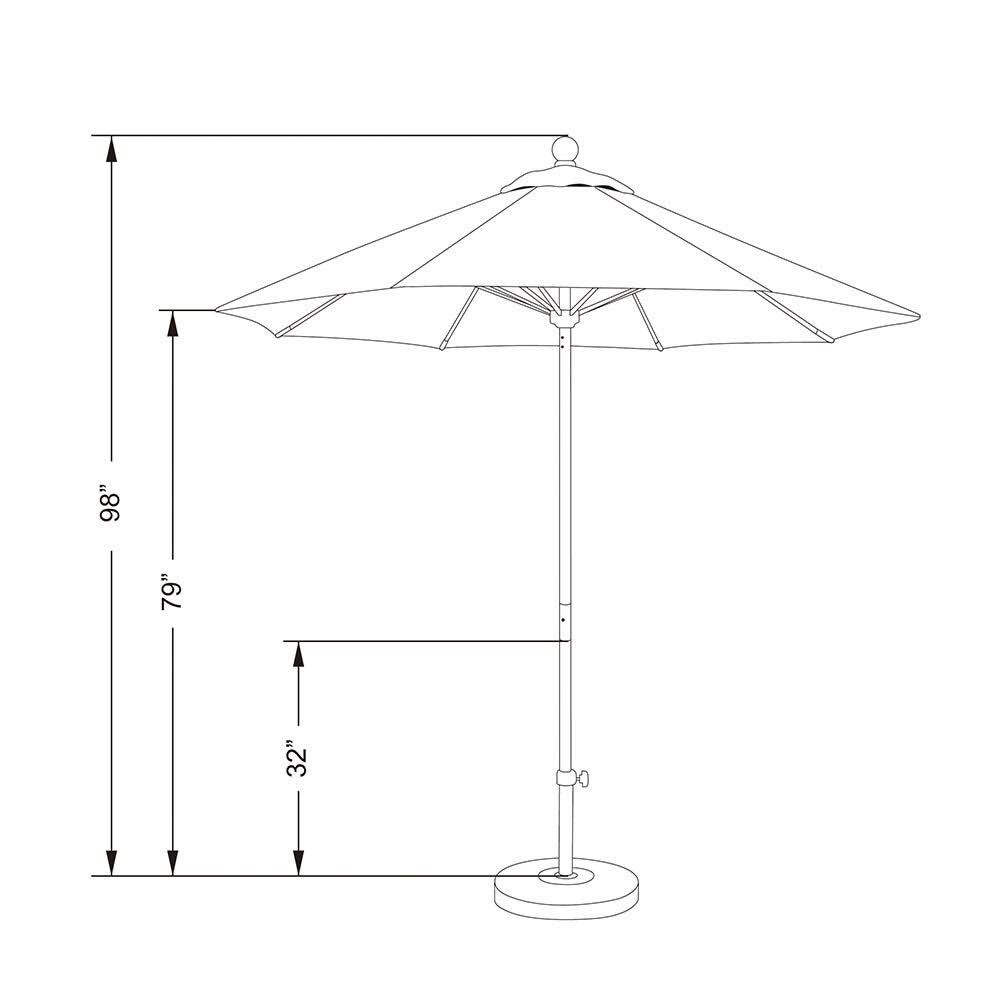 7.5& Fiberglass Market Umbrella Push Open Q800