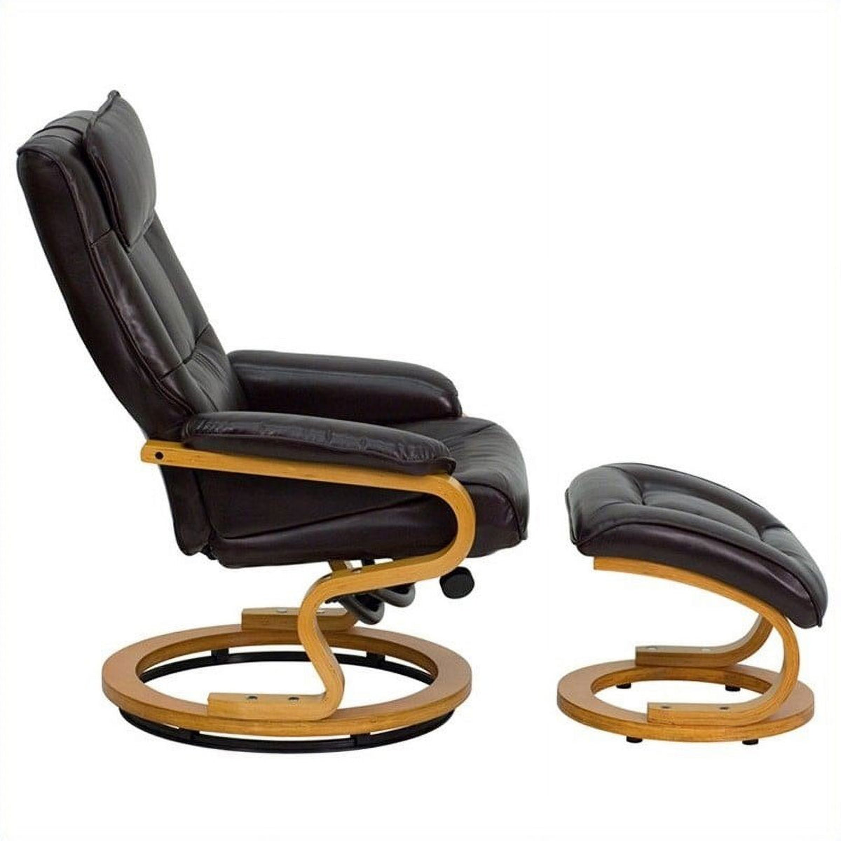 Brown LeatherSoft Recliner and Ottoman H806