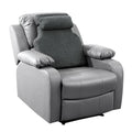 Sherpa Fleece Lumbar Support Pillow with Headrest Memory Foam Recliner Chair Cushion (Grey) T4119