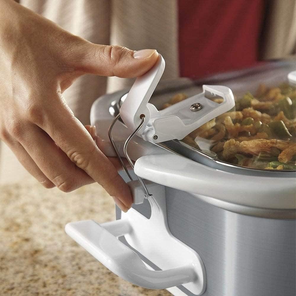 3.5 Quart Stainless Steel Casserole Slow Cooker with Locking Lid E14847