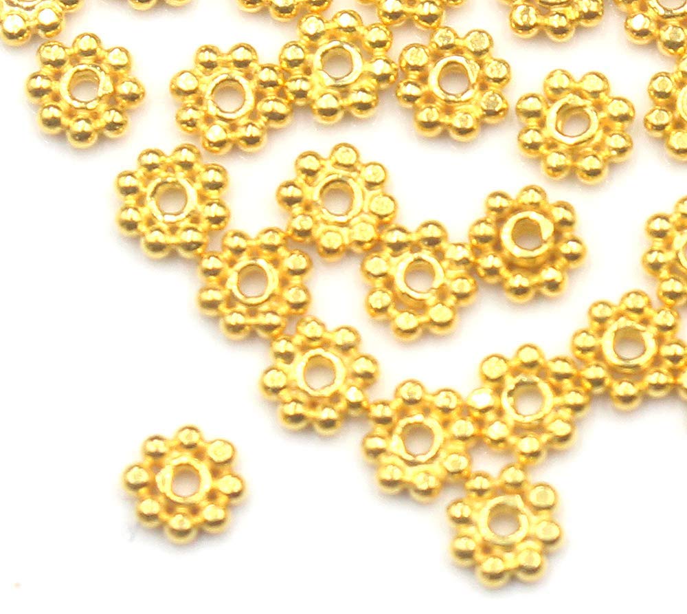 50 x 3mm 22 Karat Gold Plated Solid Sterling Silver Spacer Beads E344878
