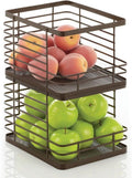 Metal Wire Stackable Storage Organizer Bin Basket 2 Pack C6240