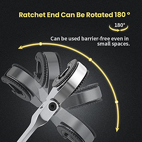 12PCS Metric Combination Ratcheting Wrench Set with 72 Teeth C455071