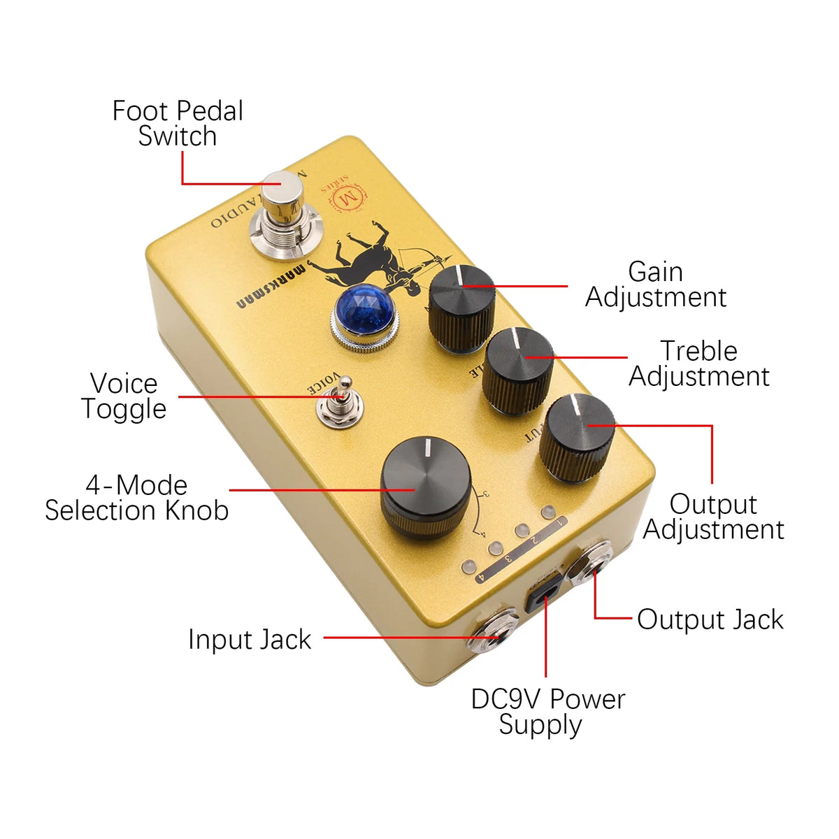 Guitar Pedal with 4 Clipping Modes W2847