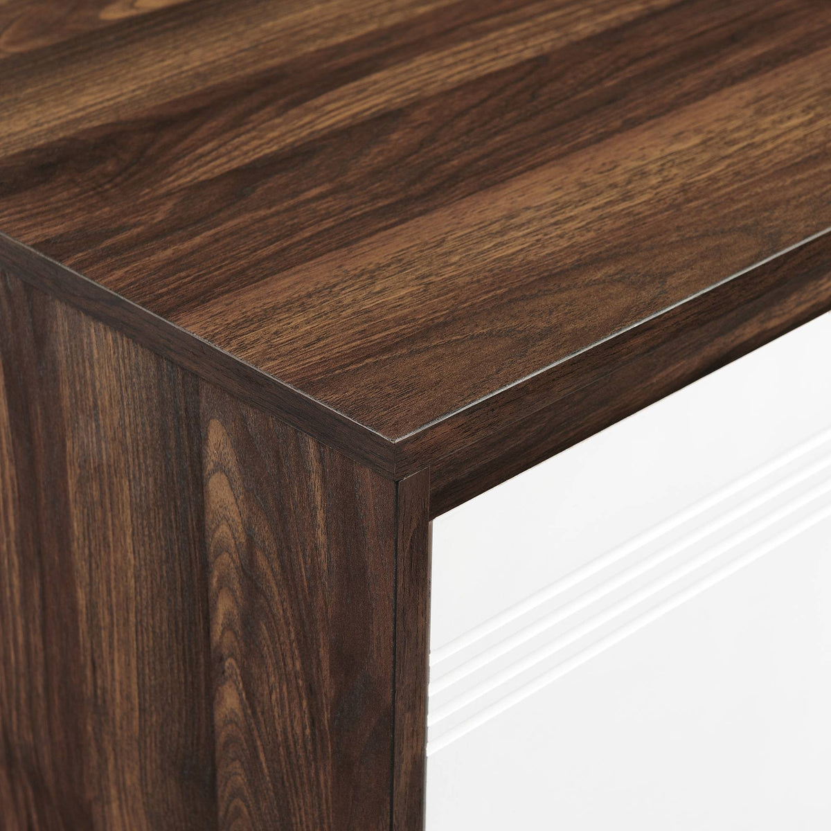 2 Door Accent Cabinet with Lower Shelf Dark Walnut Solid White J716398
