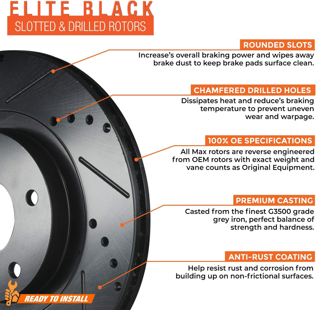 Rear Carbon Ceramic Brake Rotors with Pads O533