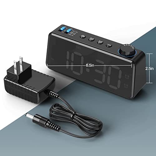 6.5'' Large Display Digital FM Radio Alarm Clock with USB Charging Port F2281