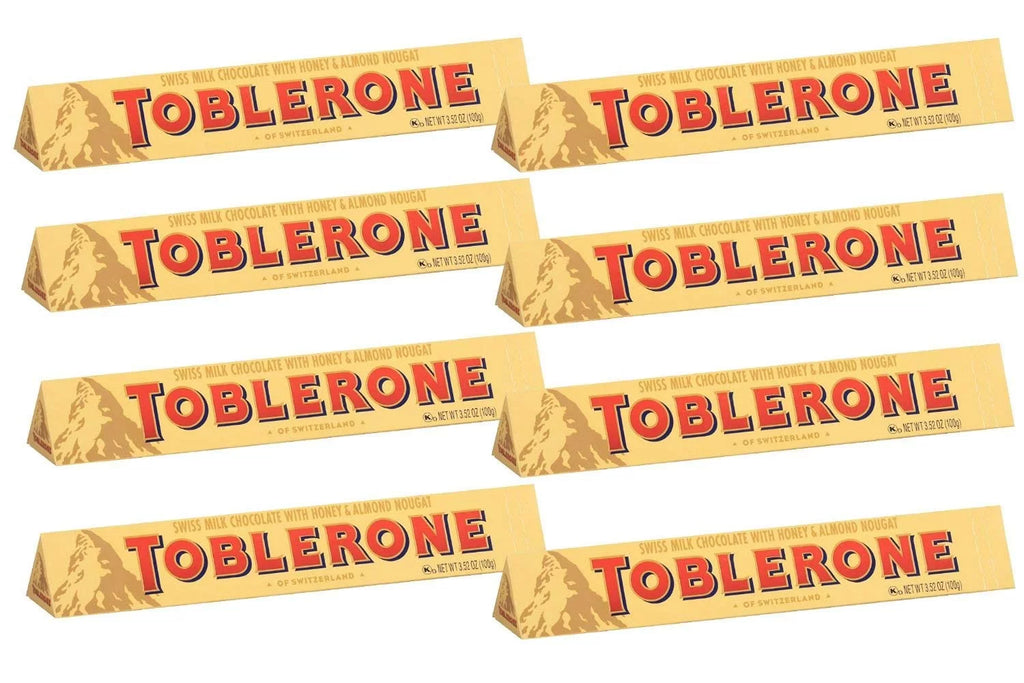 Swiss Milk Chocolate with Honey and Almond Nougat, 100 gram (Pack of 8) O909