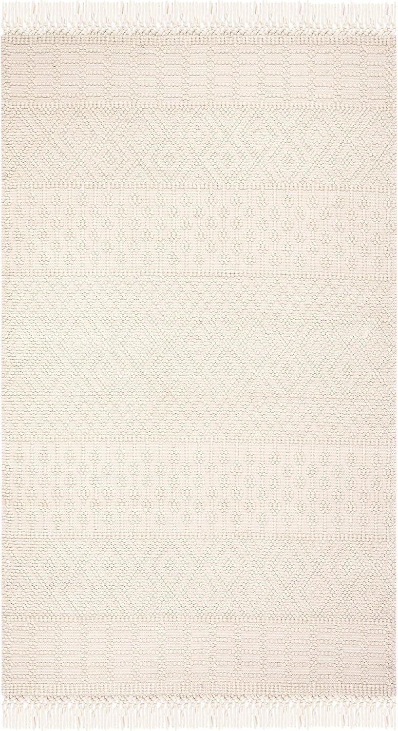 Ivory Handmade Wool Accent Rug B17420