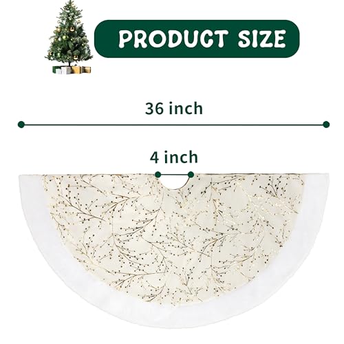 48inch White Faux Fur Christmas Tree Skirt I948