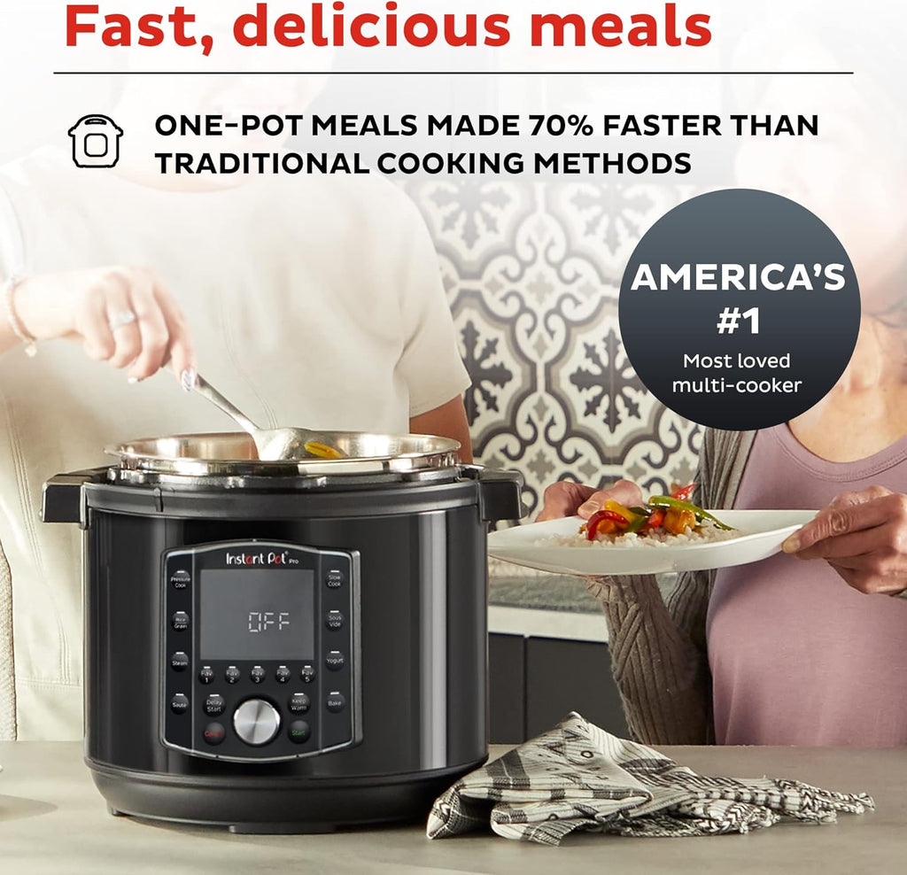 10-in-1 Pressure Cooker, 6 Quart, Stainless Steel Rim K303646