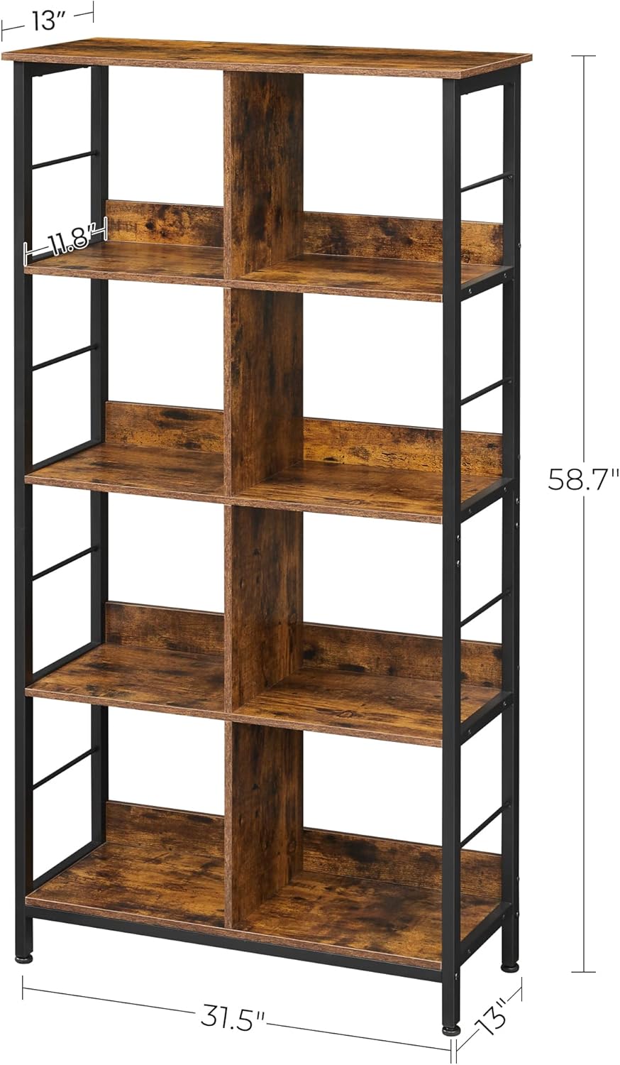 4-Tier Bookcase with 8 Cubes U2611