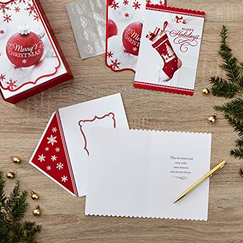 40 Cards with Envelopes and Gold Seals Christmas Boxed Card Assortment P6976