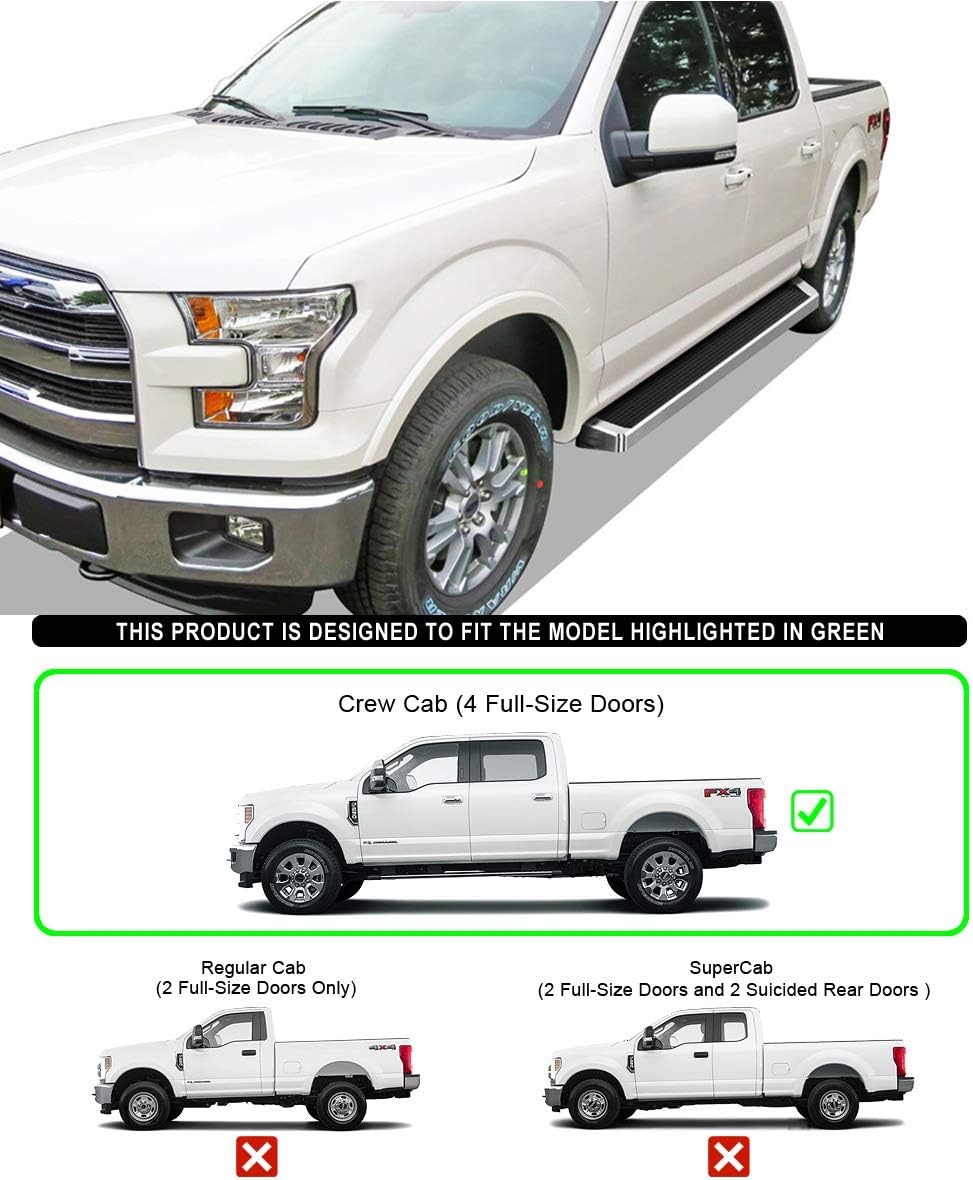Running Boards Compatible with Ford F150 SuperCrew Cab F5351