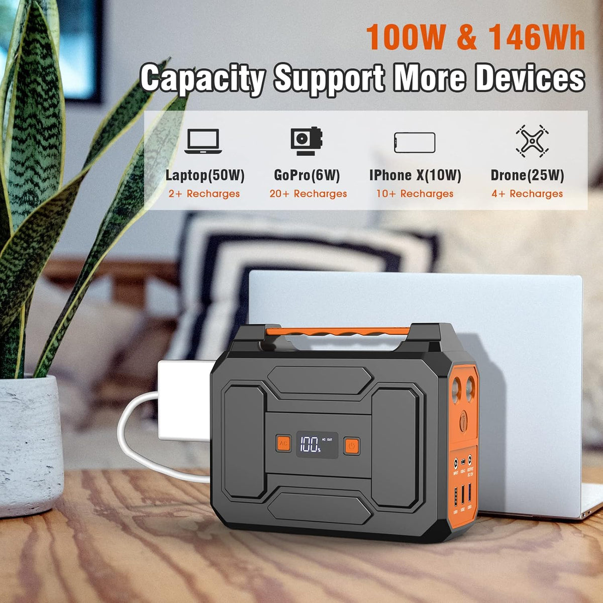 300W 280Wh Portable Power Station with DC AC Outlet B41901