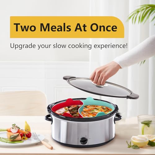 Silicone Slow Cooker Liners, 6-7 Quart Oval Reusable Insert, BPA-Free, Dishwasher Safe, Black V2989