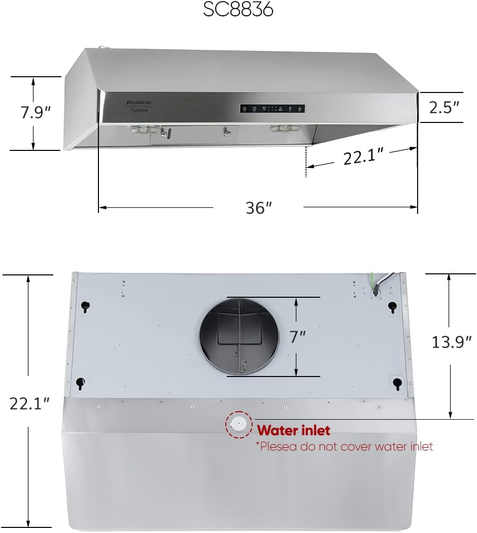 30 Under Cabinet Hood, 900+ CFM, Stainless Steel N202